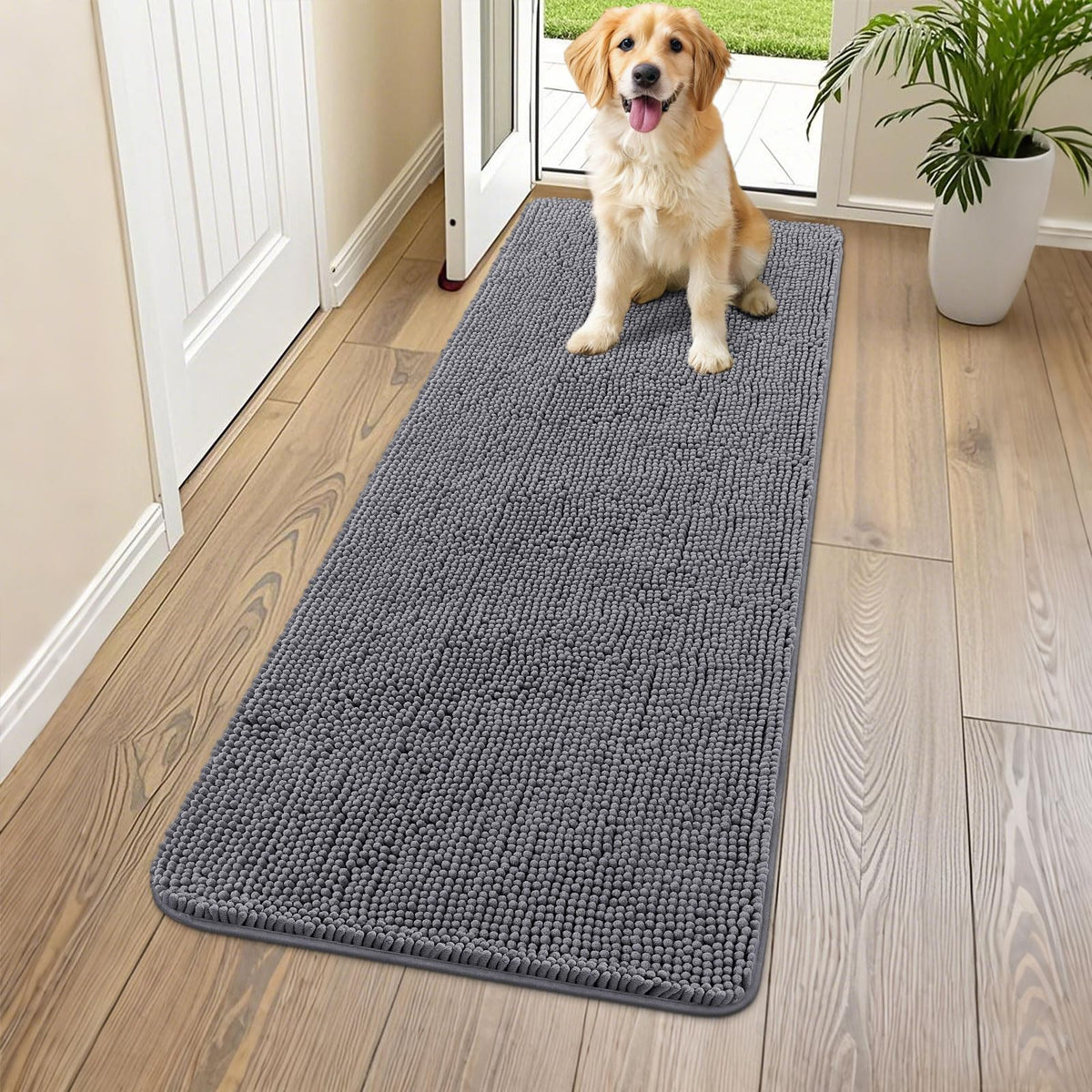 Smiry Tapis porte-chien pattes mouillées, absorption efficace pour entrée