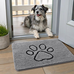 Smiry Tapis de porte avec pattes boueuses, absorption rapide pour sols propres.