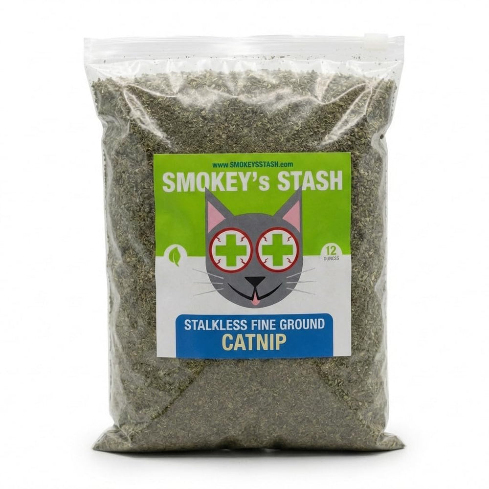 Smokey's Stash herbe à chat poudre sèche sans tige, stimulation naturelle du chat.