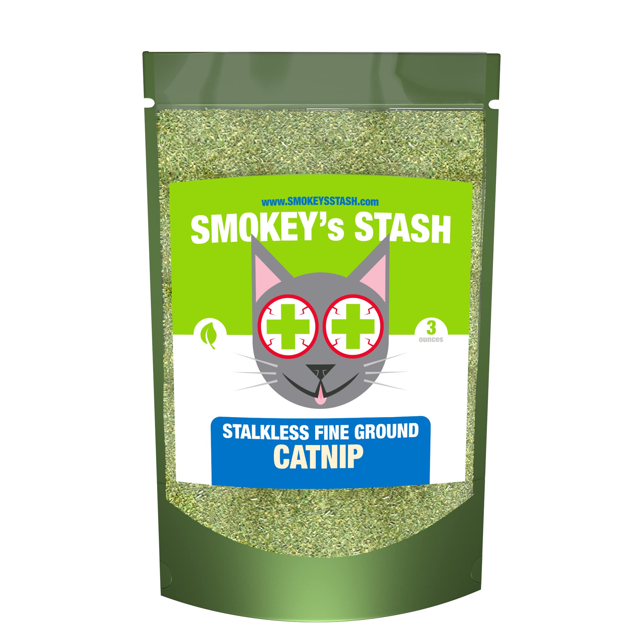 Smokey's Stash herbe à chat sans tiges – sachet refermable pour fraîcheur durable