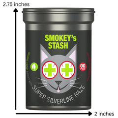Smokey's Stash Silvervine Haze – chat en action, jeu et exploration.