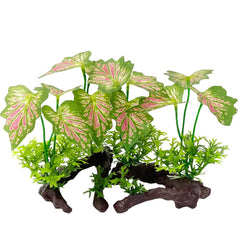 Smoothedo-Pets Feuillage forêt tropical rose petit ensemble, cache-poisson discret et décor naturel.