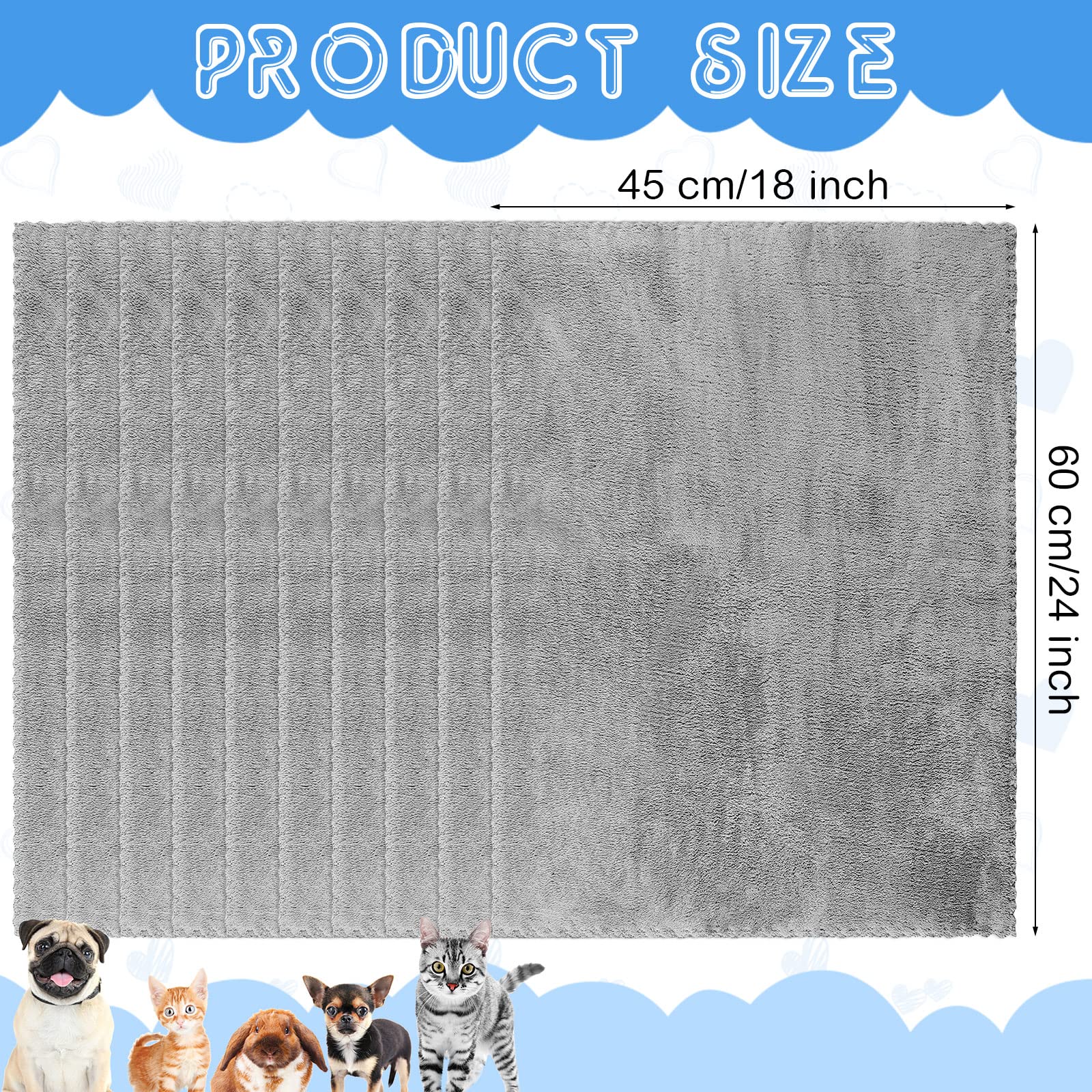SmoothNovelty couverture peluche gris douce pour petit animal, chaleur et confort.