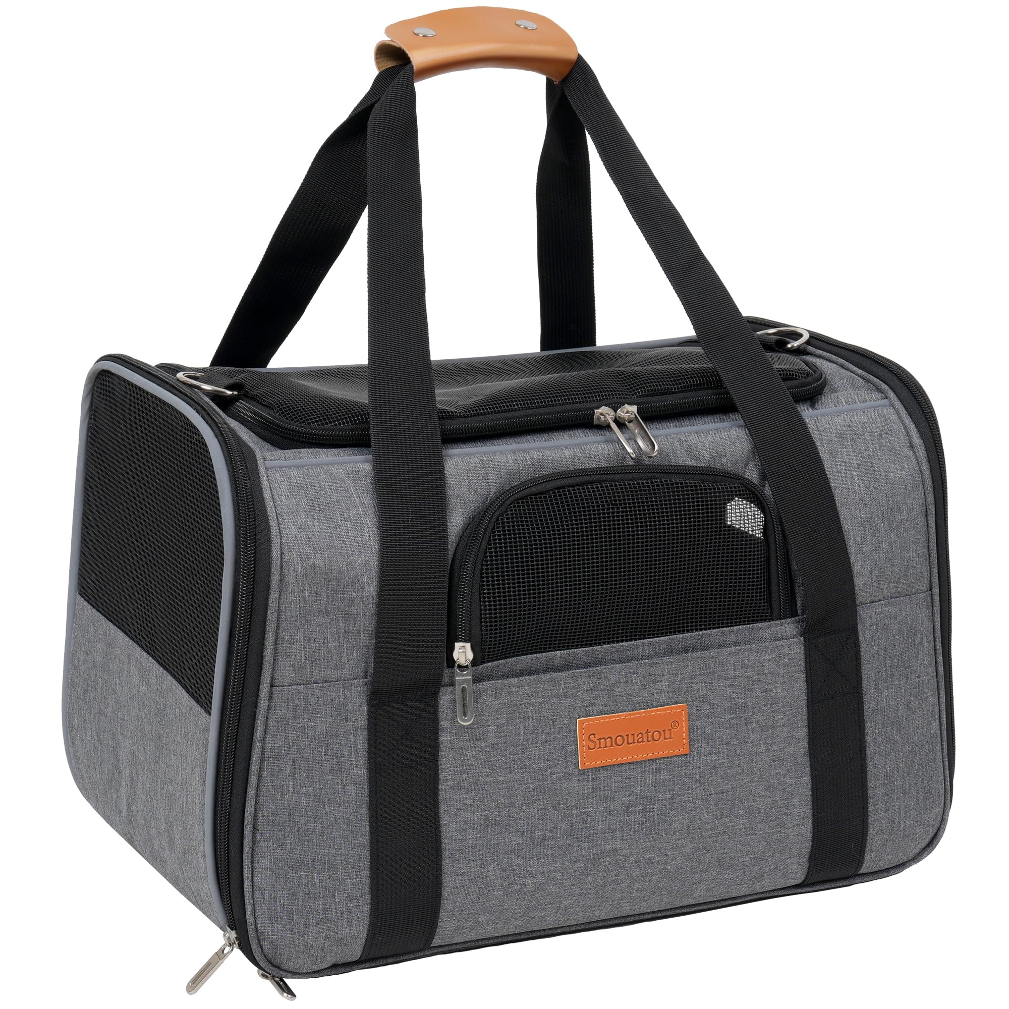 Smouatou ventilation maillage chat gris, aération optimale pendant les trajets.