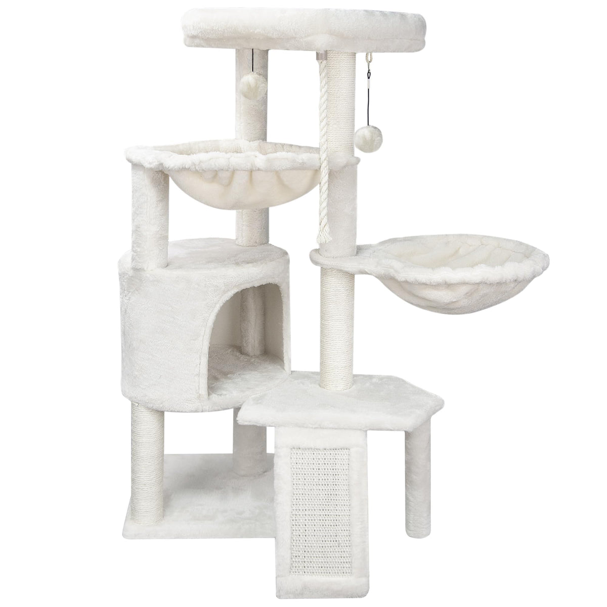 Smouatou Wang Xin arbre-chat triple-niveau avec condo et hamac, repos sûr pour chat.