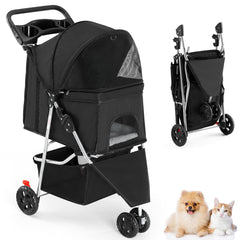 SMUG Poussette pour animaux à trois roues extérieure et robuste pour balades