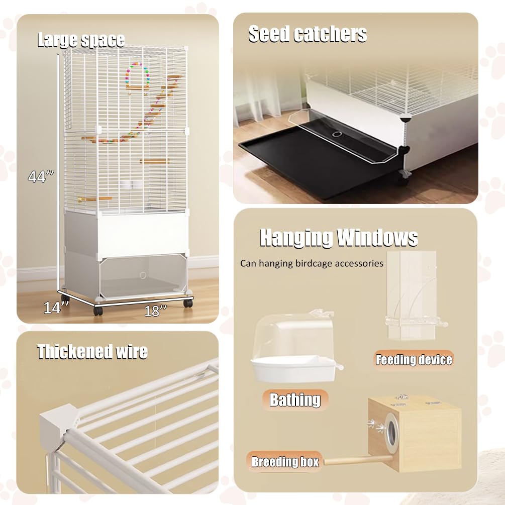 Cage SNAAT avec bac amovible, nettoyage rapide et sans effort.