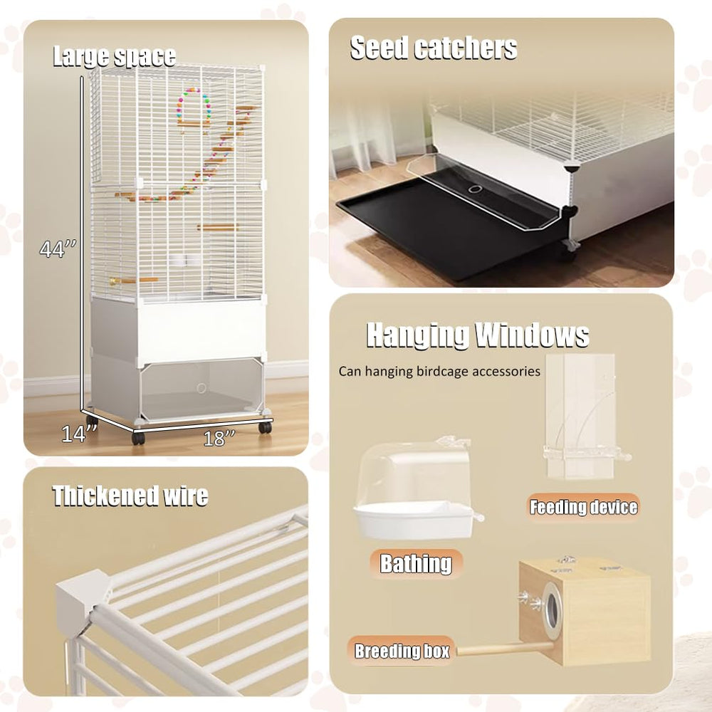 Cage SNAAT avec bac amovible, nettoyage rapide et sans effort.