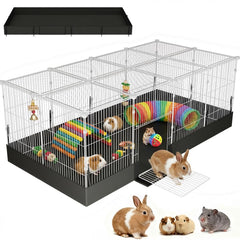 SNAAT cage cobaye toit transparent, accès facile et observation claire.