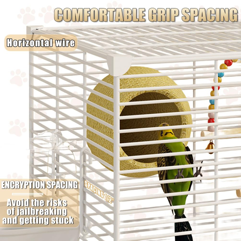 SNAAT cage d'oiseaux portes glissantes, ajout facile de friandises sans déranger.