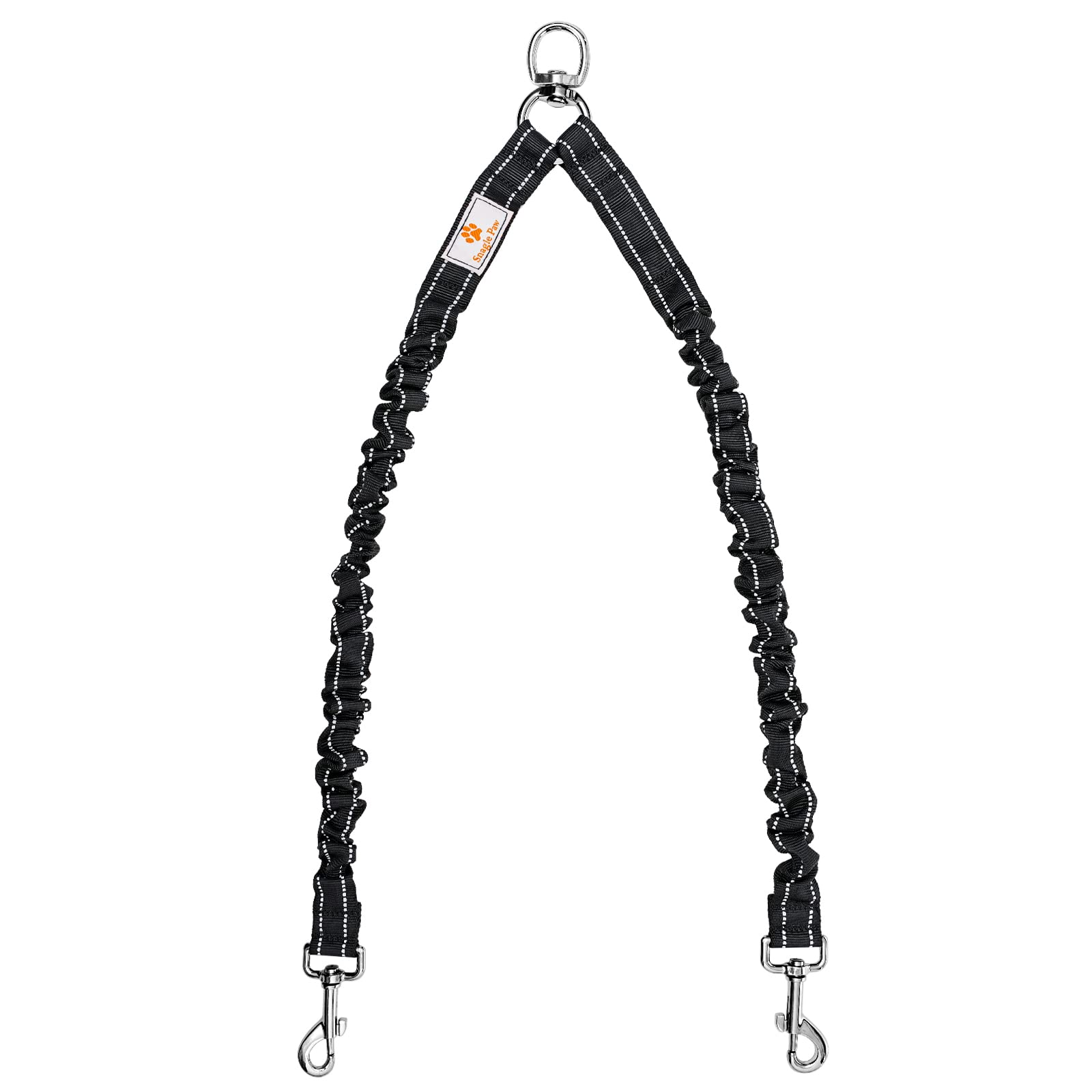 Laisse Snagle Paw double chien avec connecteur double 360° pour contrôle sans effort de deux chiens.