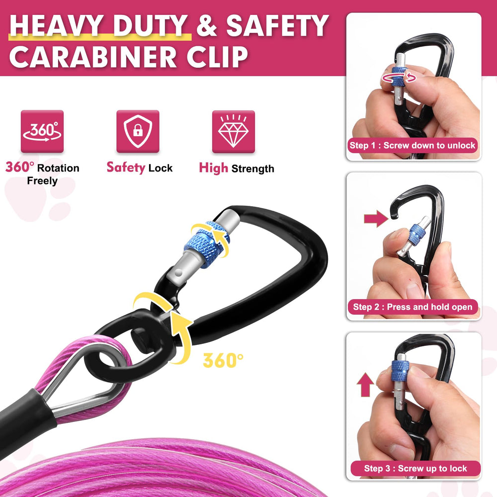 Snagle Paw mousqueton pivotant 360 degres: évite les noeuds et facilite l'utilisation.
