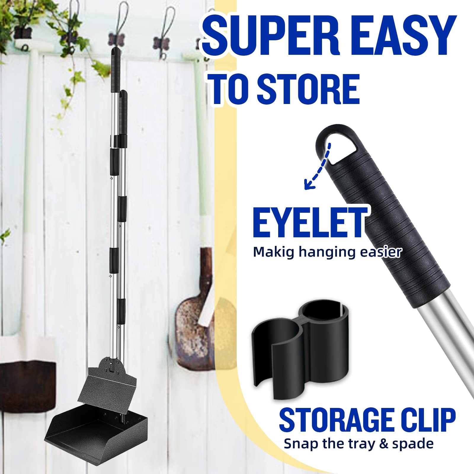 Stockage compact avec accroche pratique sur le manche pour le rangement.