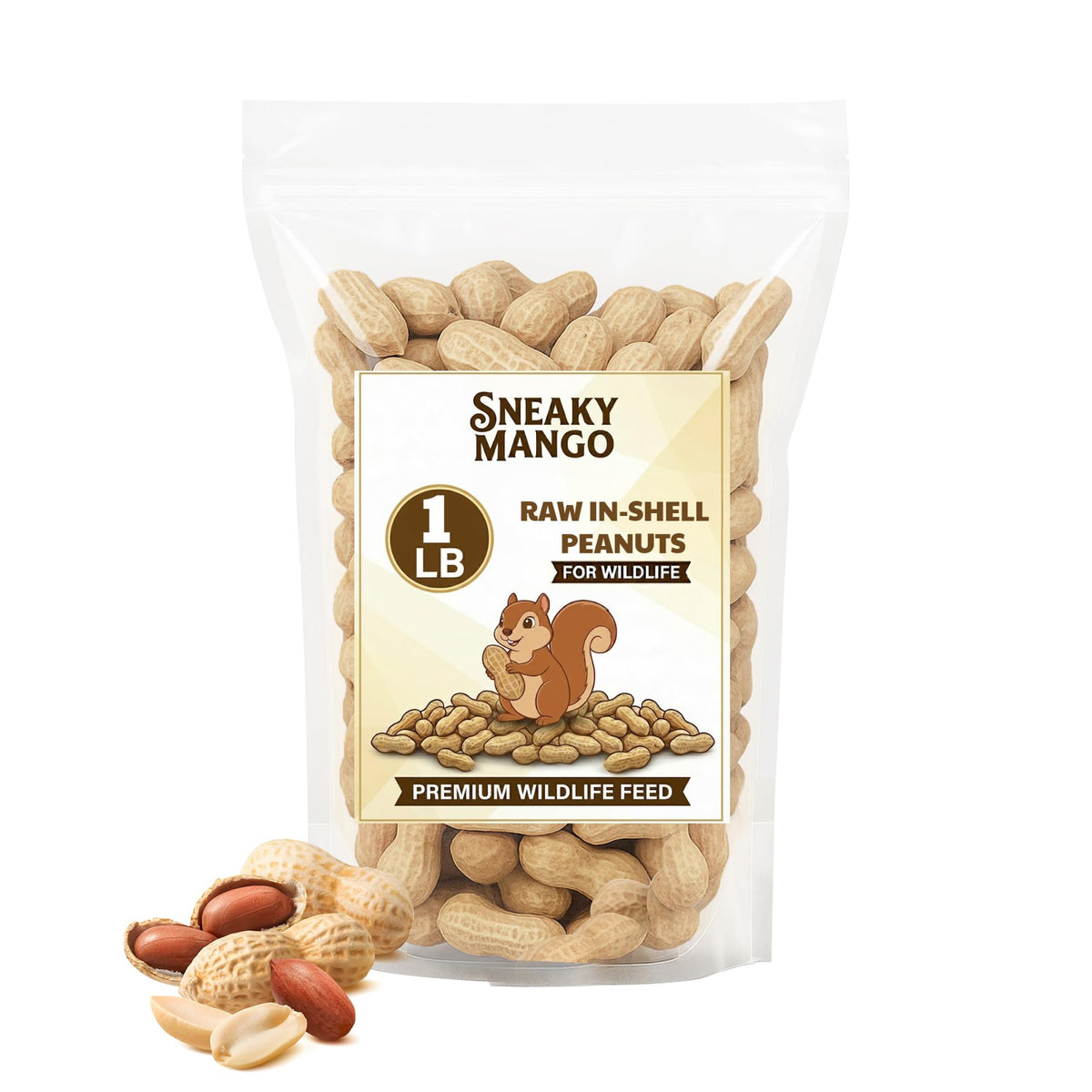 Sneaky Mango cacahuètes crues en coque 1 lb, nourrissent la faune locale.