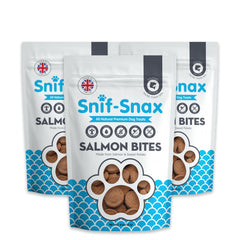 Snif-Snax Morceaux Saumon Entrainement Petits, récompense efficace pour sessions d'entraînement.