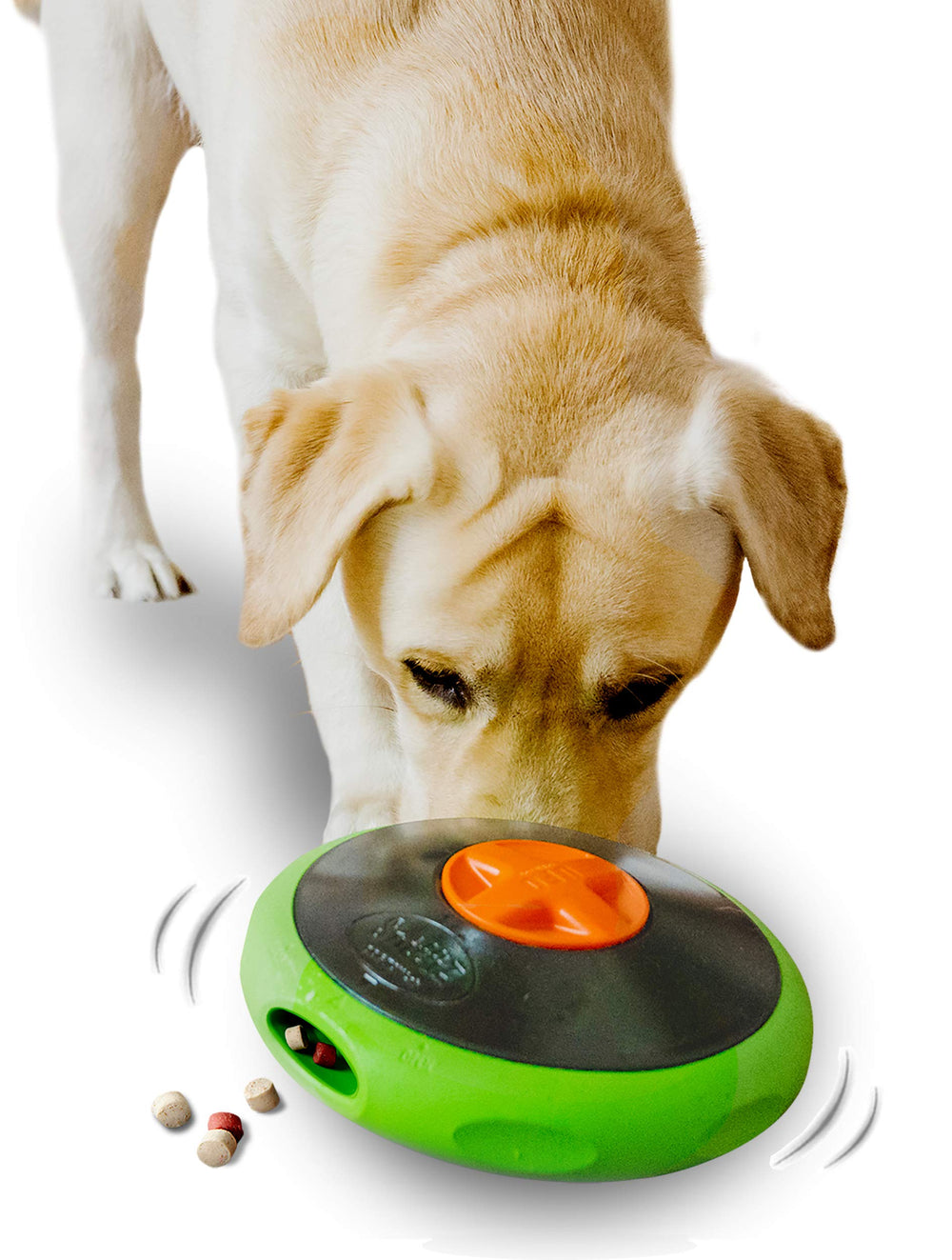 Sniffiz SmellyUFO, jouet interactif chien, attire l'attention grâce aux friandises.