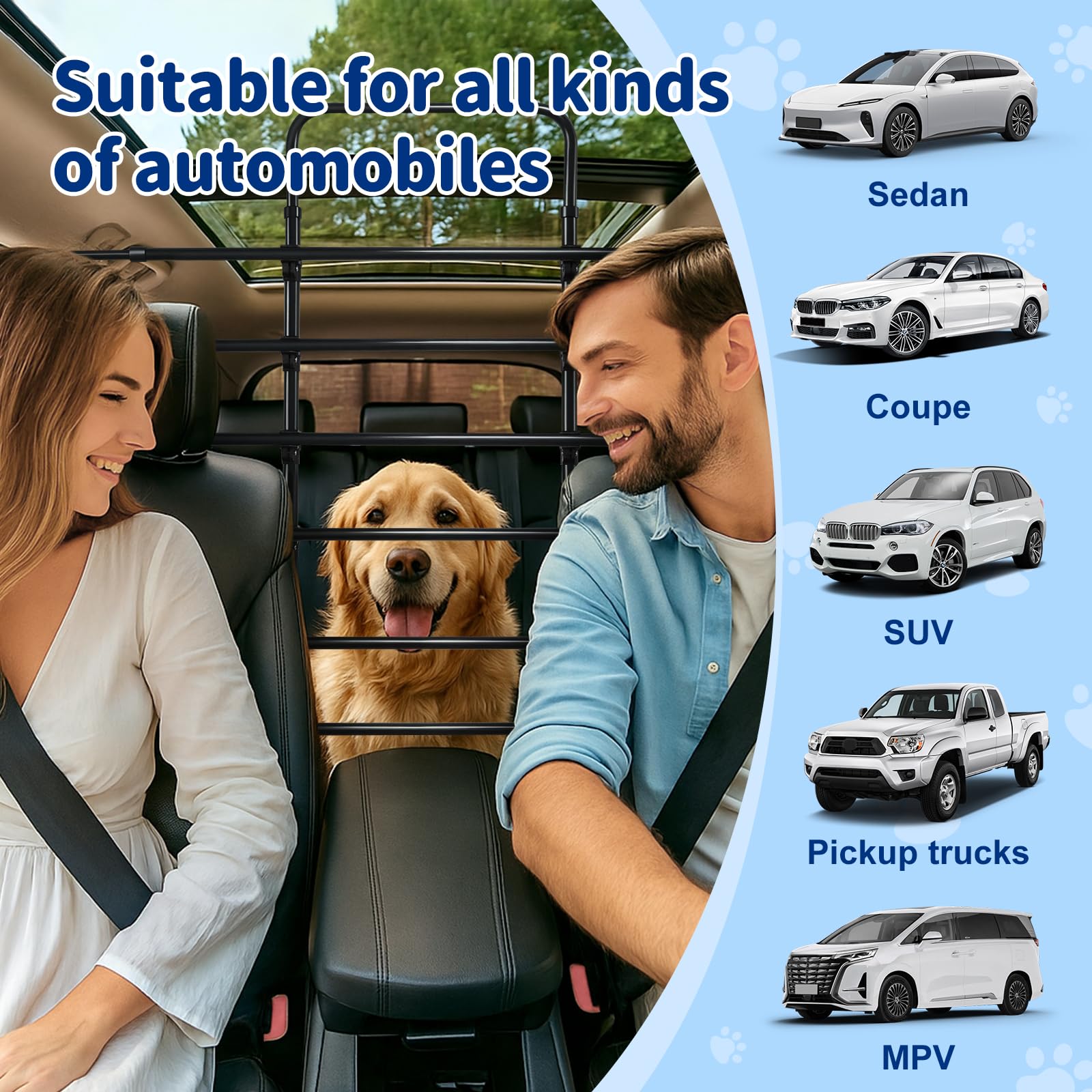Espacement ajustable Snooweerin facilitant le contact avec votre chien pendant le trajet.