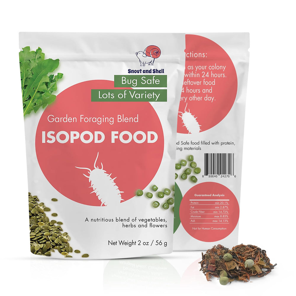 Snout and Shell bol alimentaire pour isopodes, stimule l'activité et le foraging.