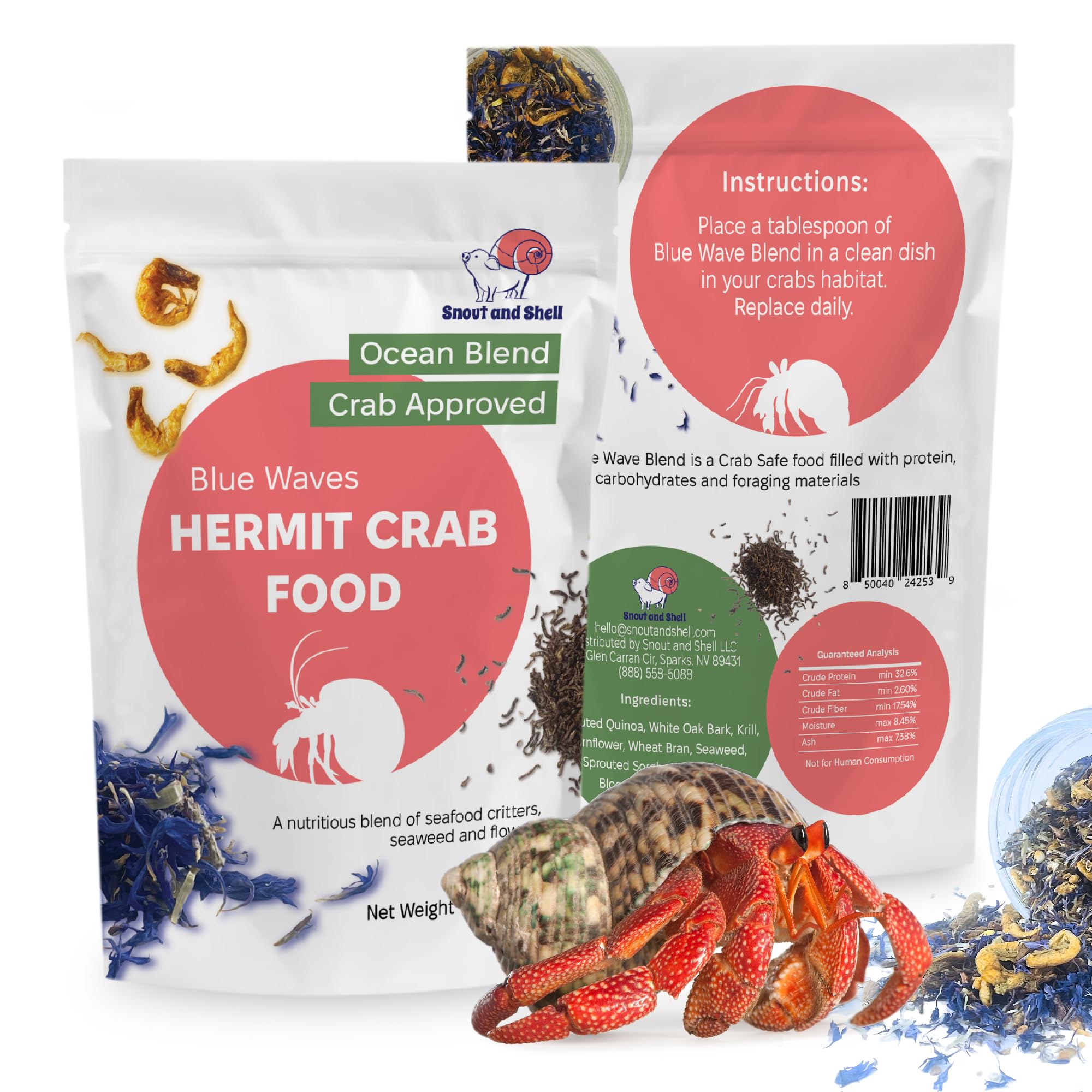 Mélange krill, bloodworms et algues marines pour une protéine variée.