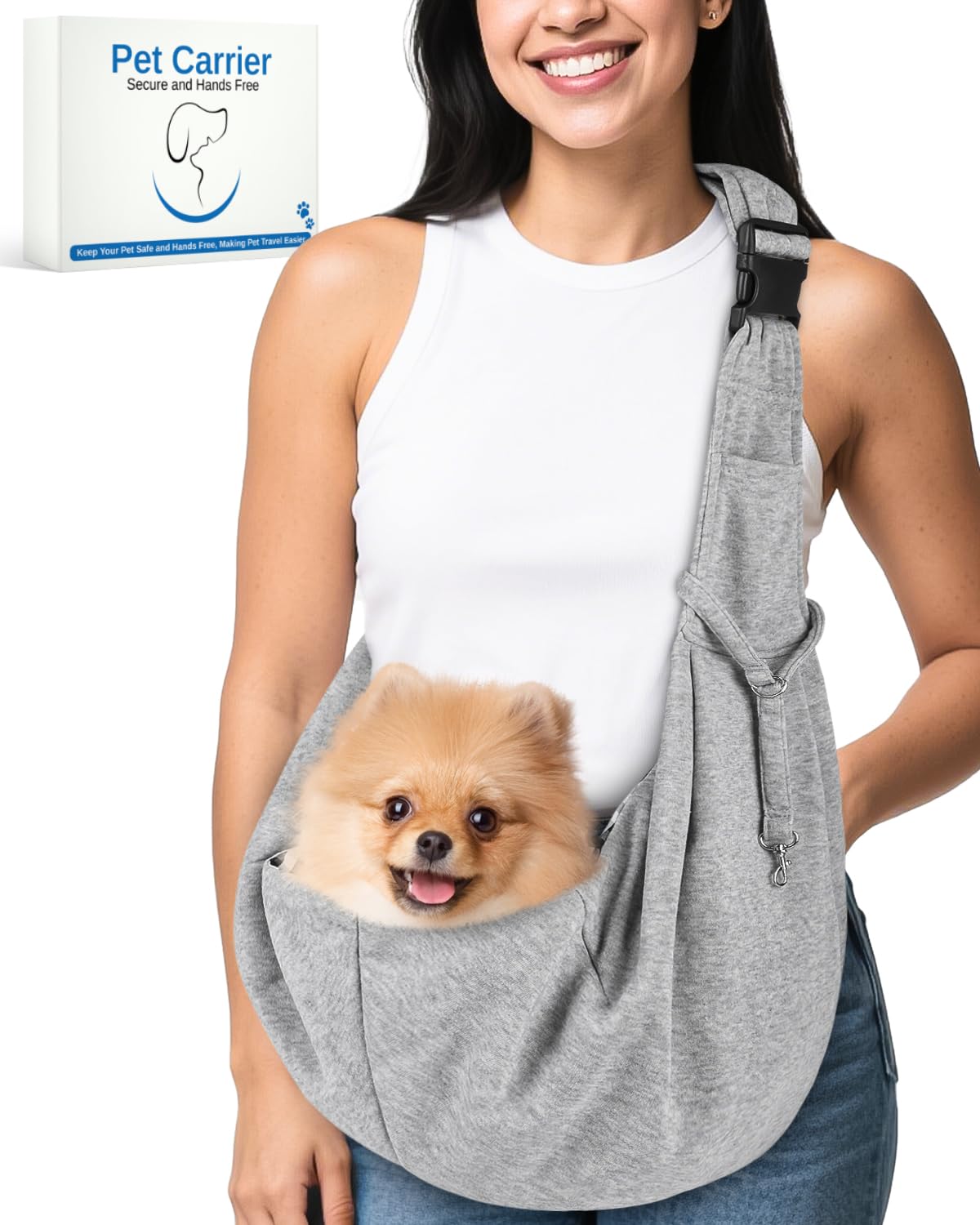 Snqqmtt sling portage pour petits chiens et chats, idéal pour les promenades