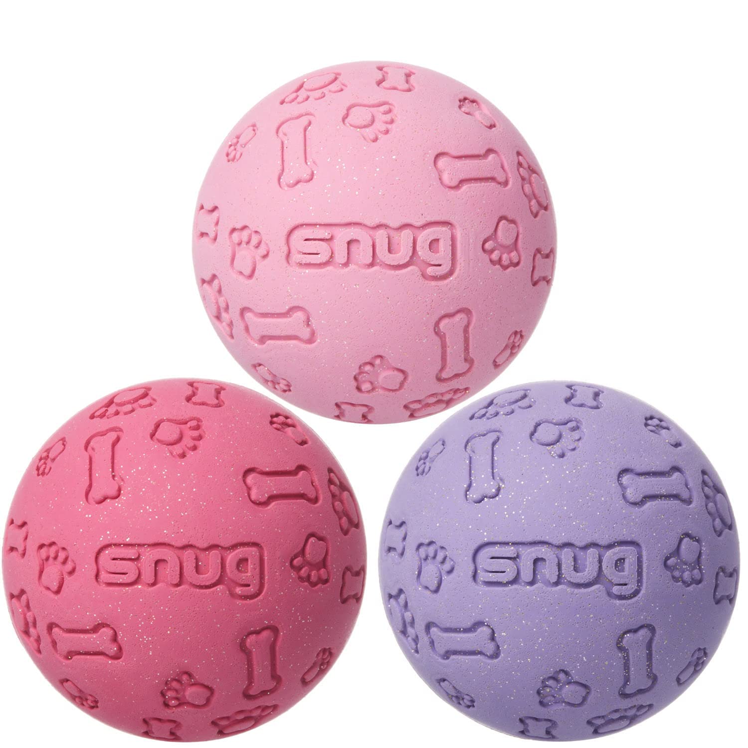Snug balles en caoutchouc pour chiens, pack de 3 – chic et pratique.