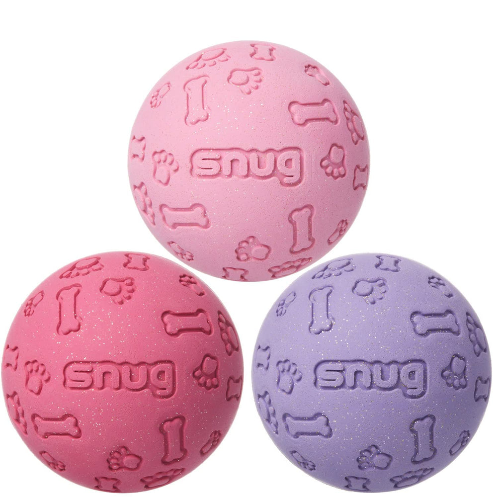 Snug balles en caoutchouc pour chiens, pack de 3 – chic et pratique.