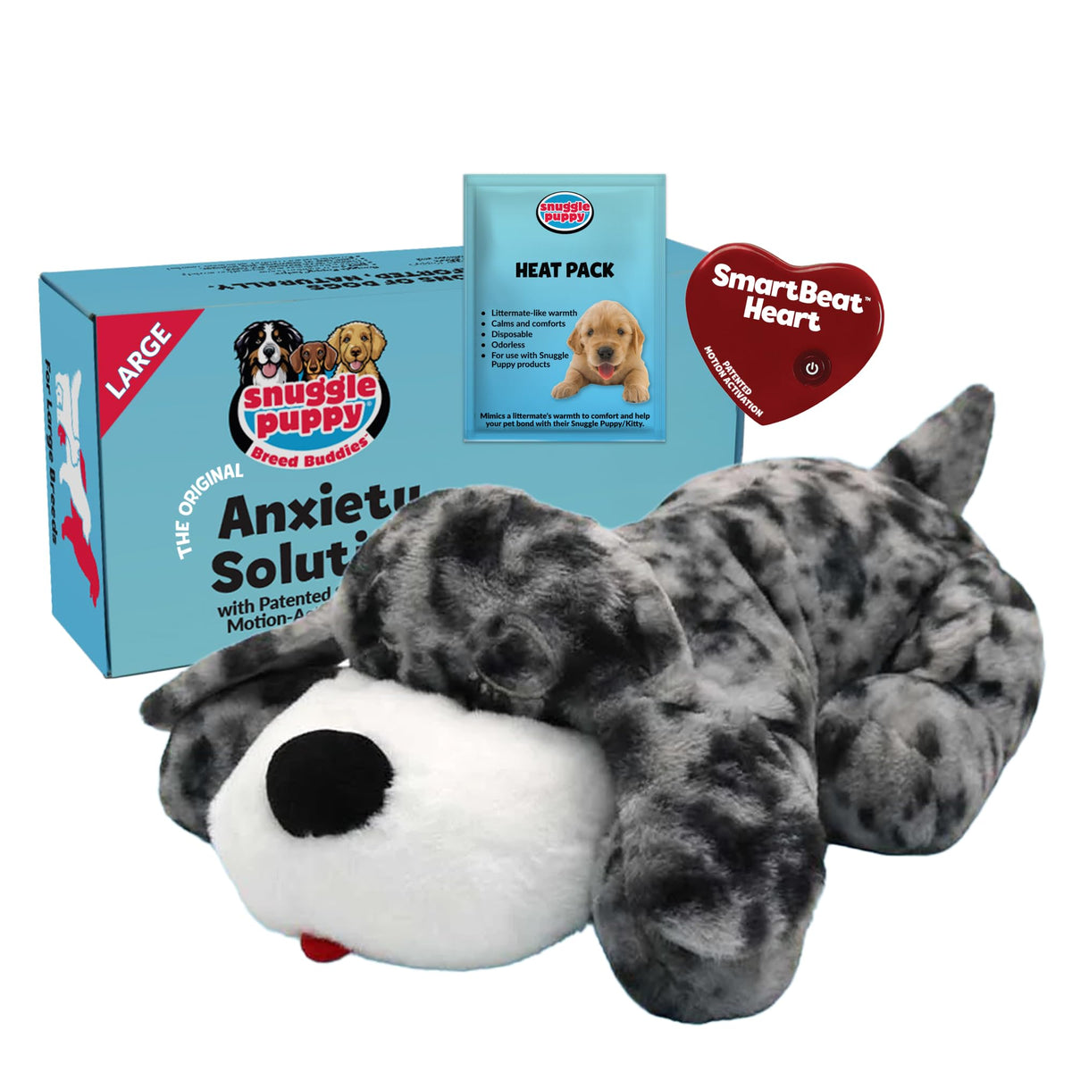 Snuggle Puppy avec cœur battant en peluche pour apaiser les chiots