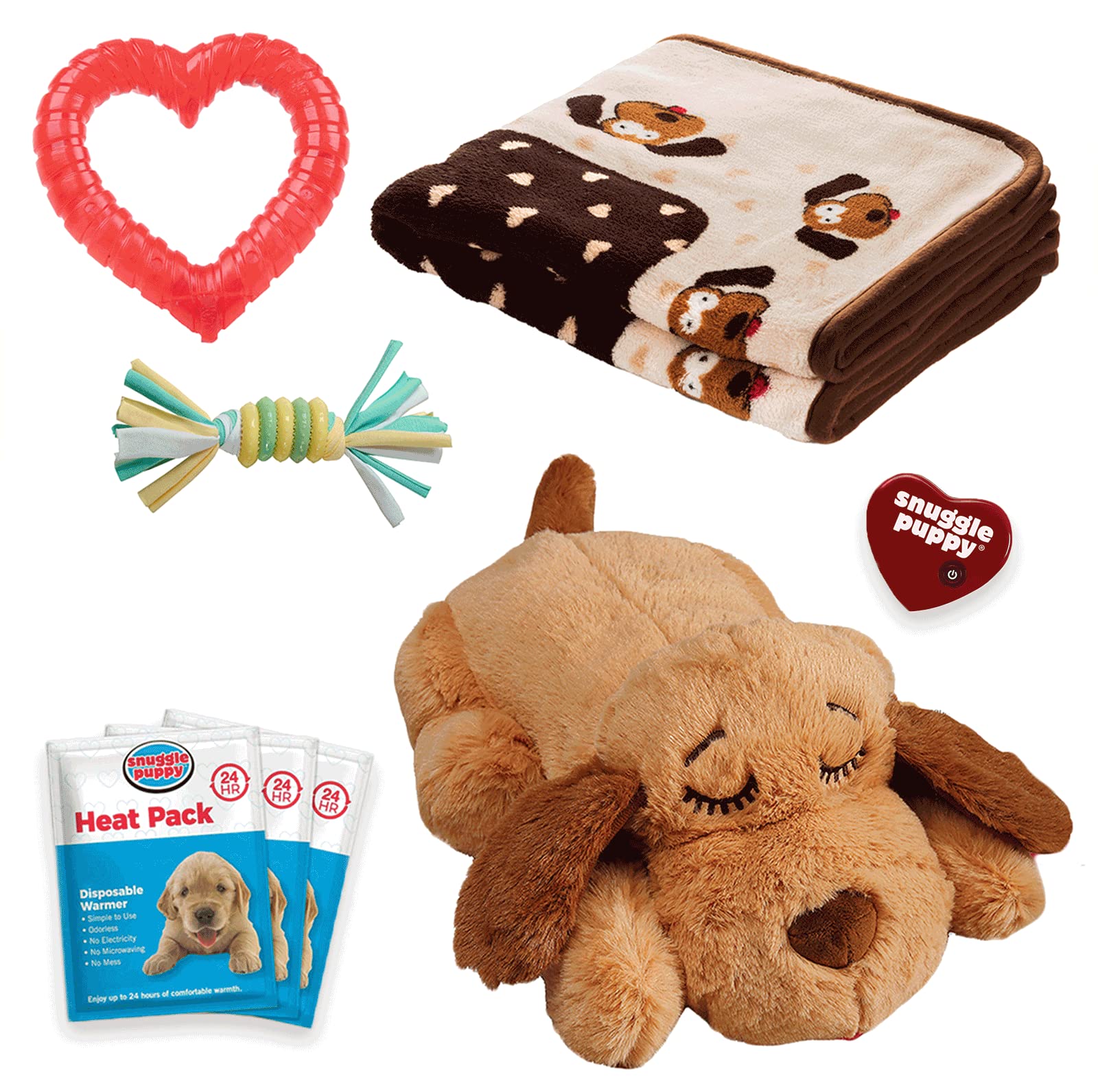 Snuggle Puppy cœur battant réaliste apaise le chiot et offre sécurité.