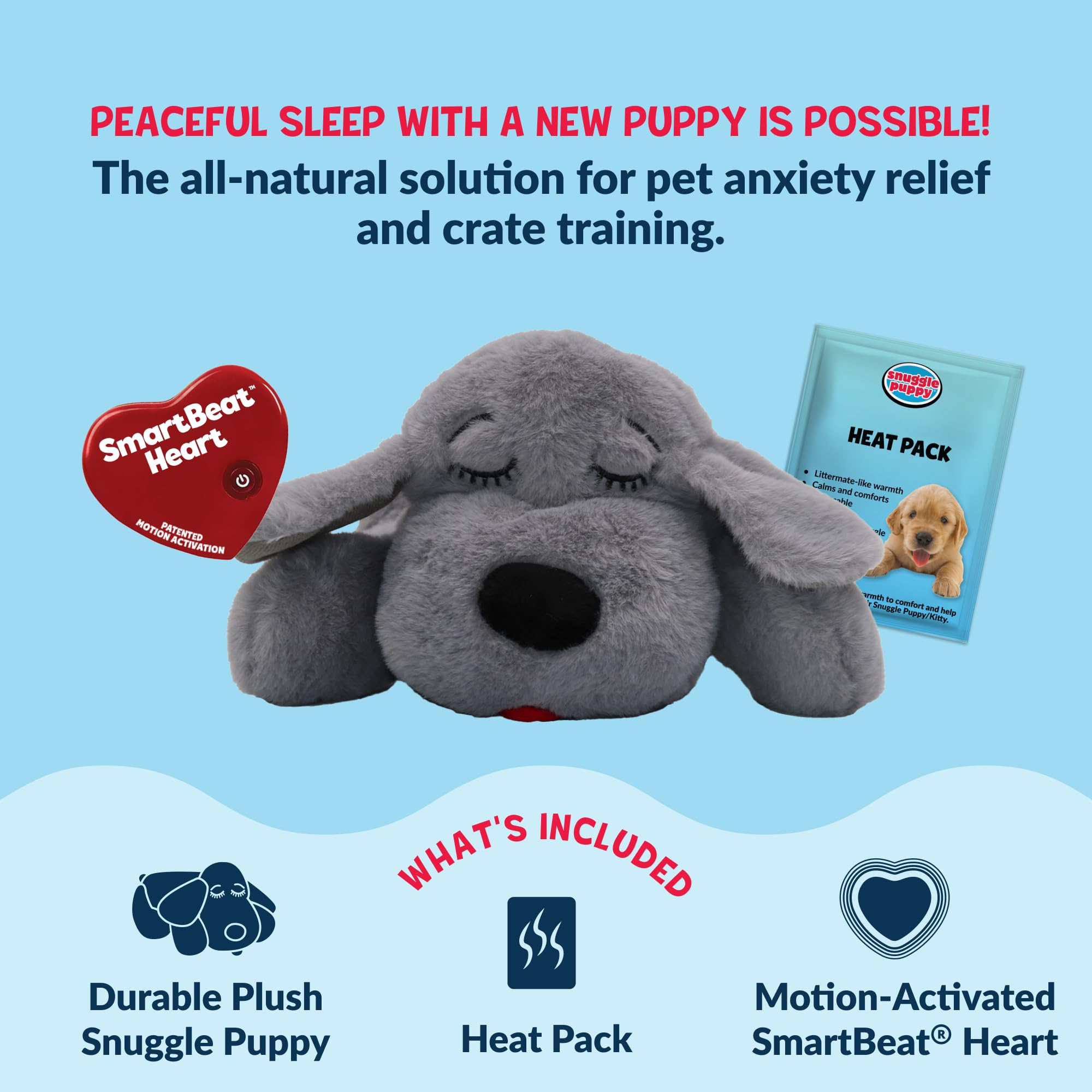 Snuggle Puppy confort anti-anxiete pour les moments stressants comme les orages.