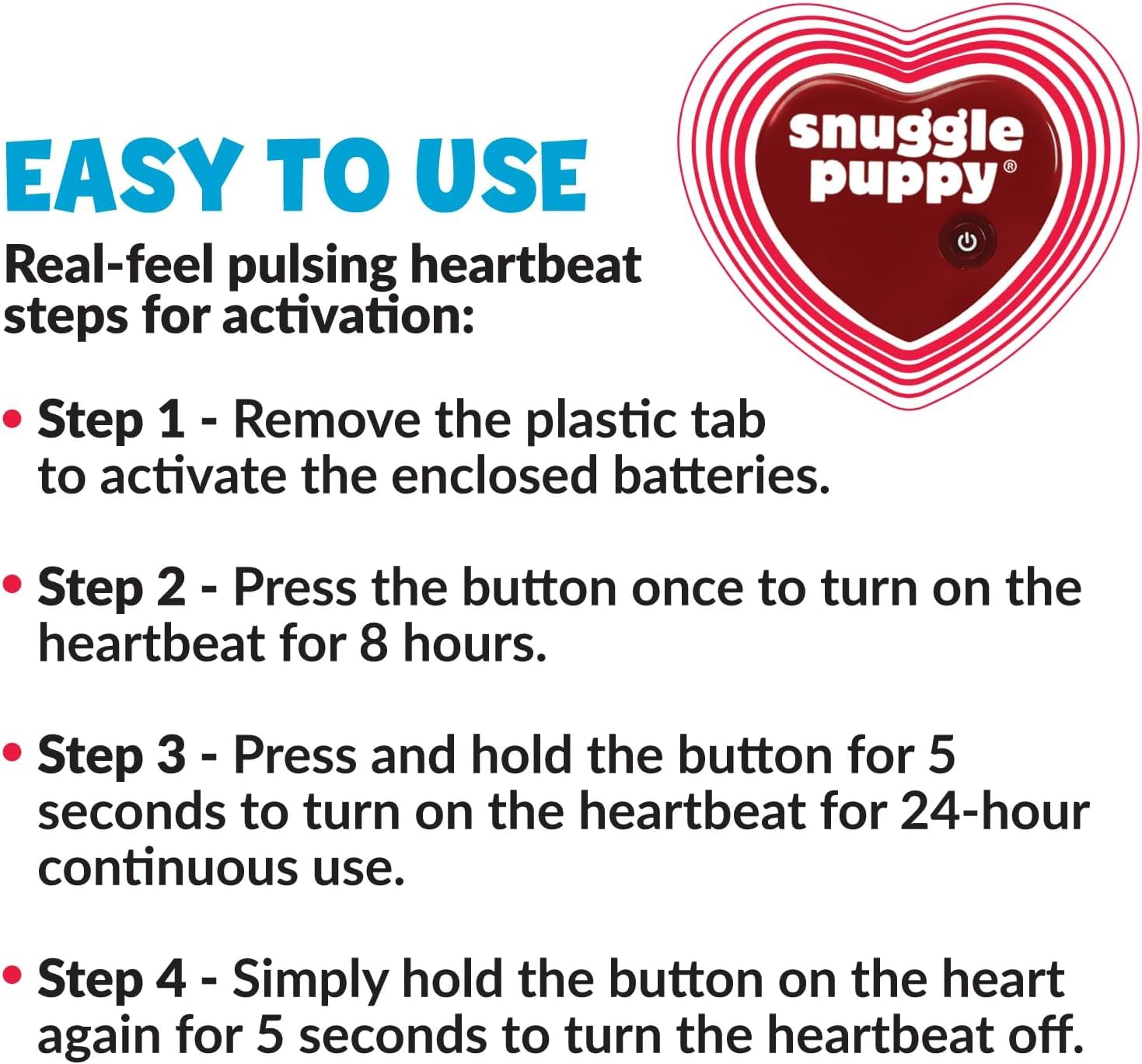 Snuggle Puppy utilisation facile sans ouvrir la poche