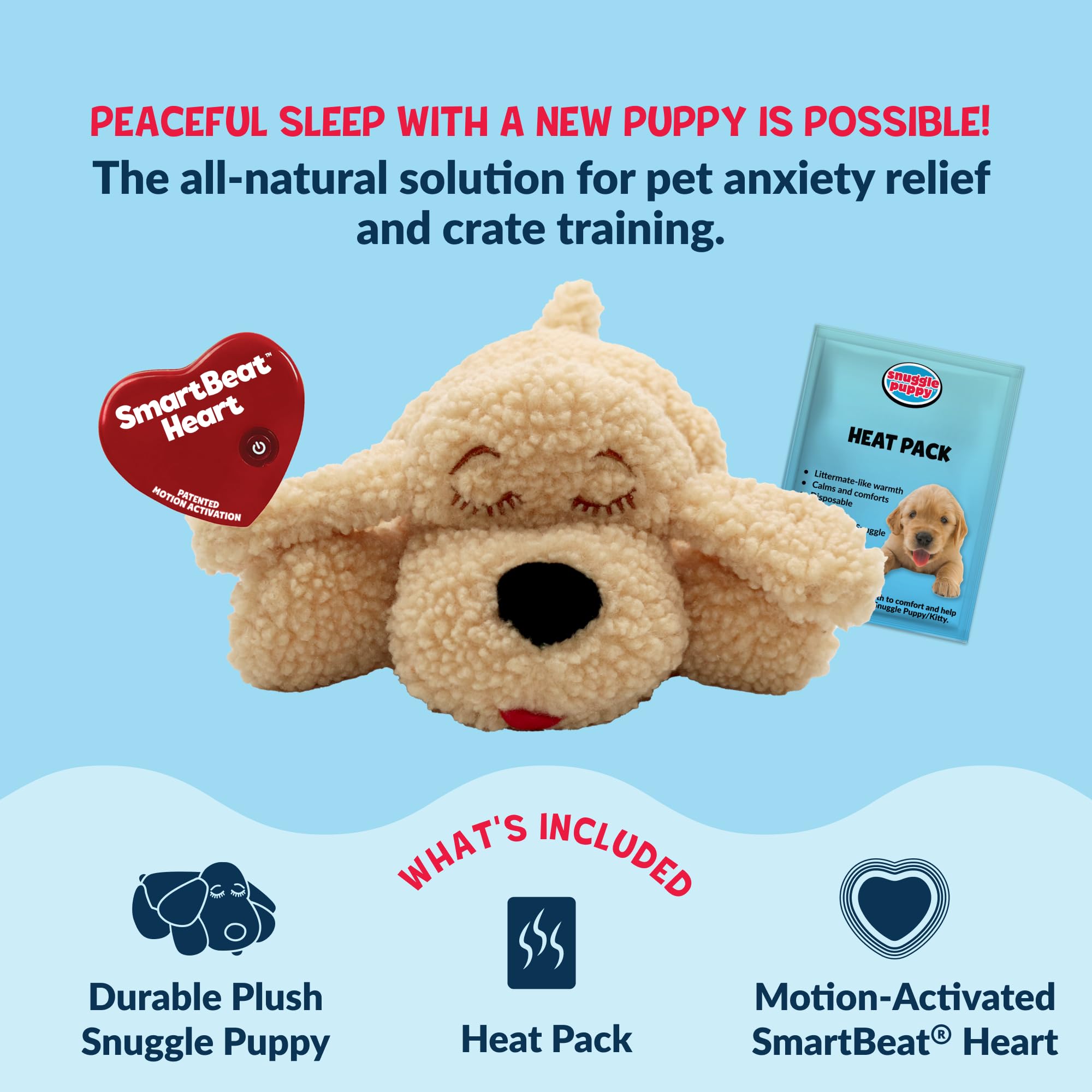 Snuggle Puppy idéal pour l’entraînement en caisse et les périodes seules.