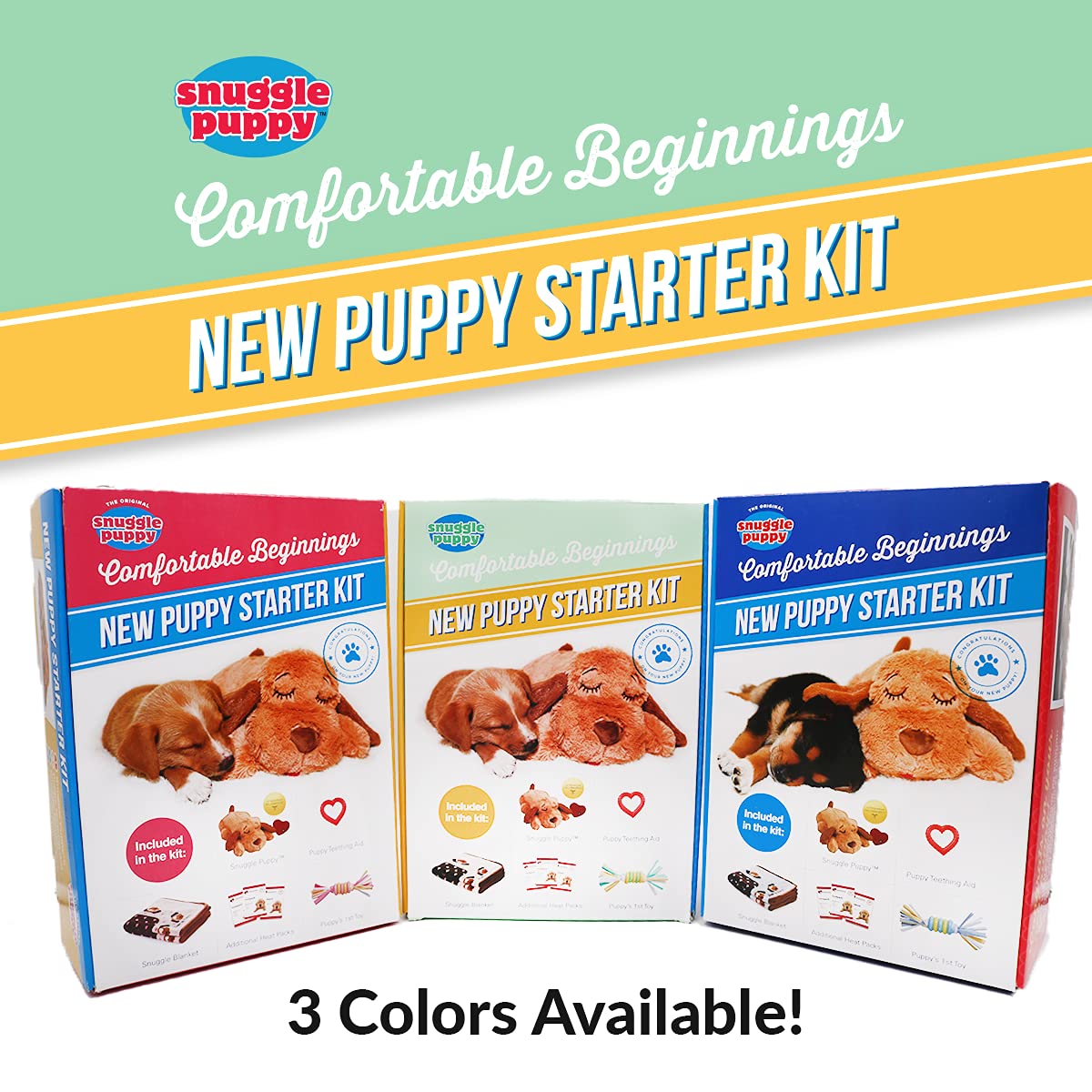 Jouet de dentition Snuggle Puppy pour soulager les gencives du chiot.
