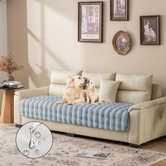 Snugglesinto Tapis chien et chat gris clair luxueux.