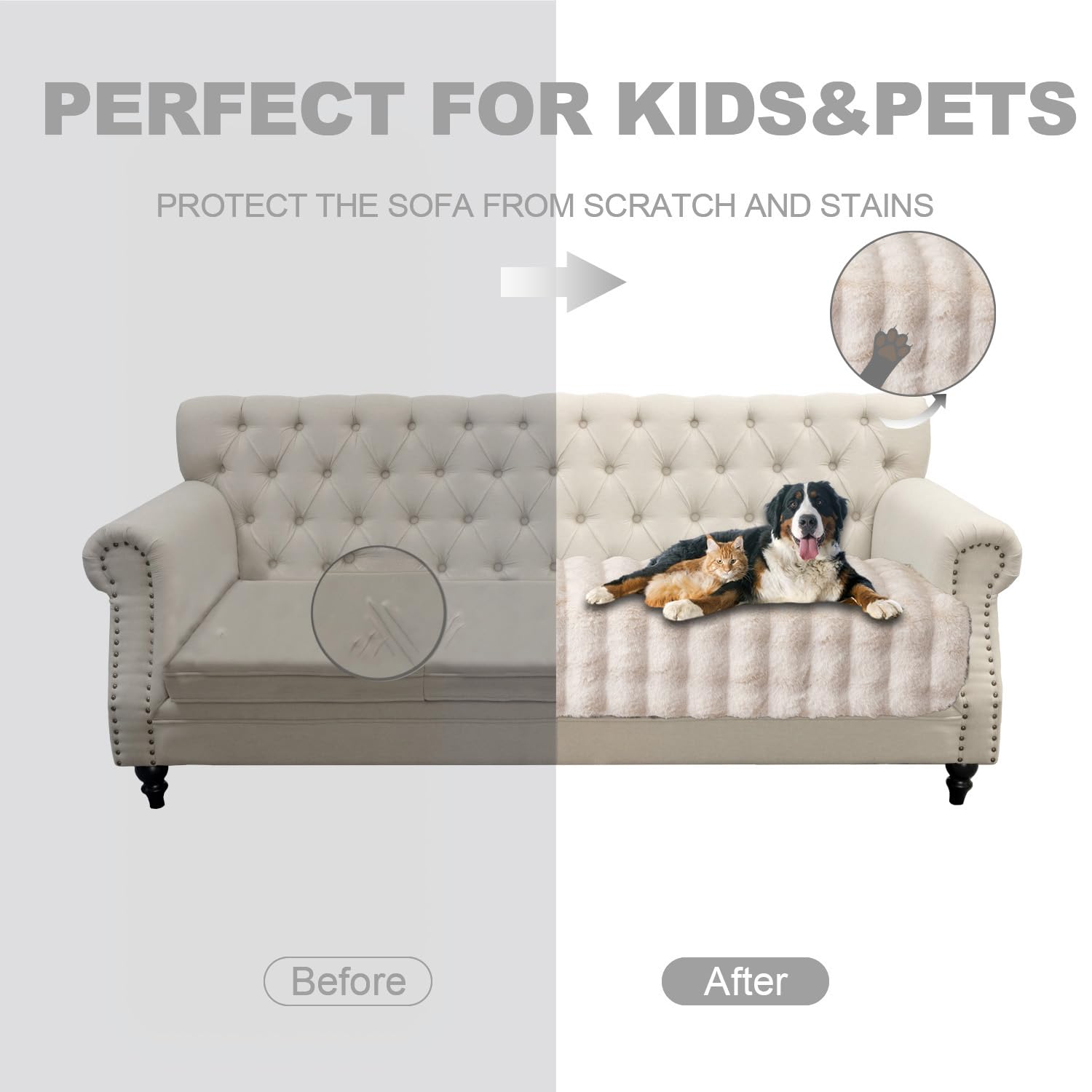 Snugglesinto tapis poilu doux, parfait pour les siestes et le réconfort animal.