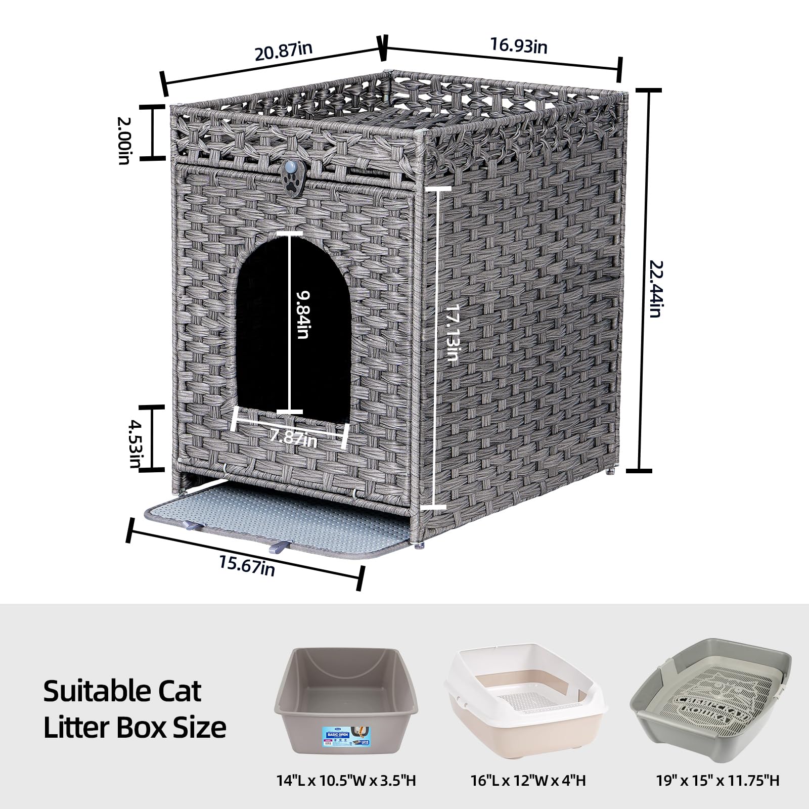 Snughome fenêtres litière enclos chat: lumière naturelle et intimité.