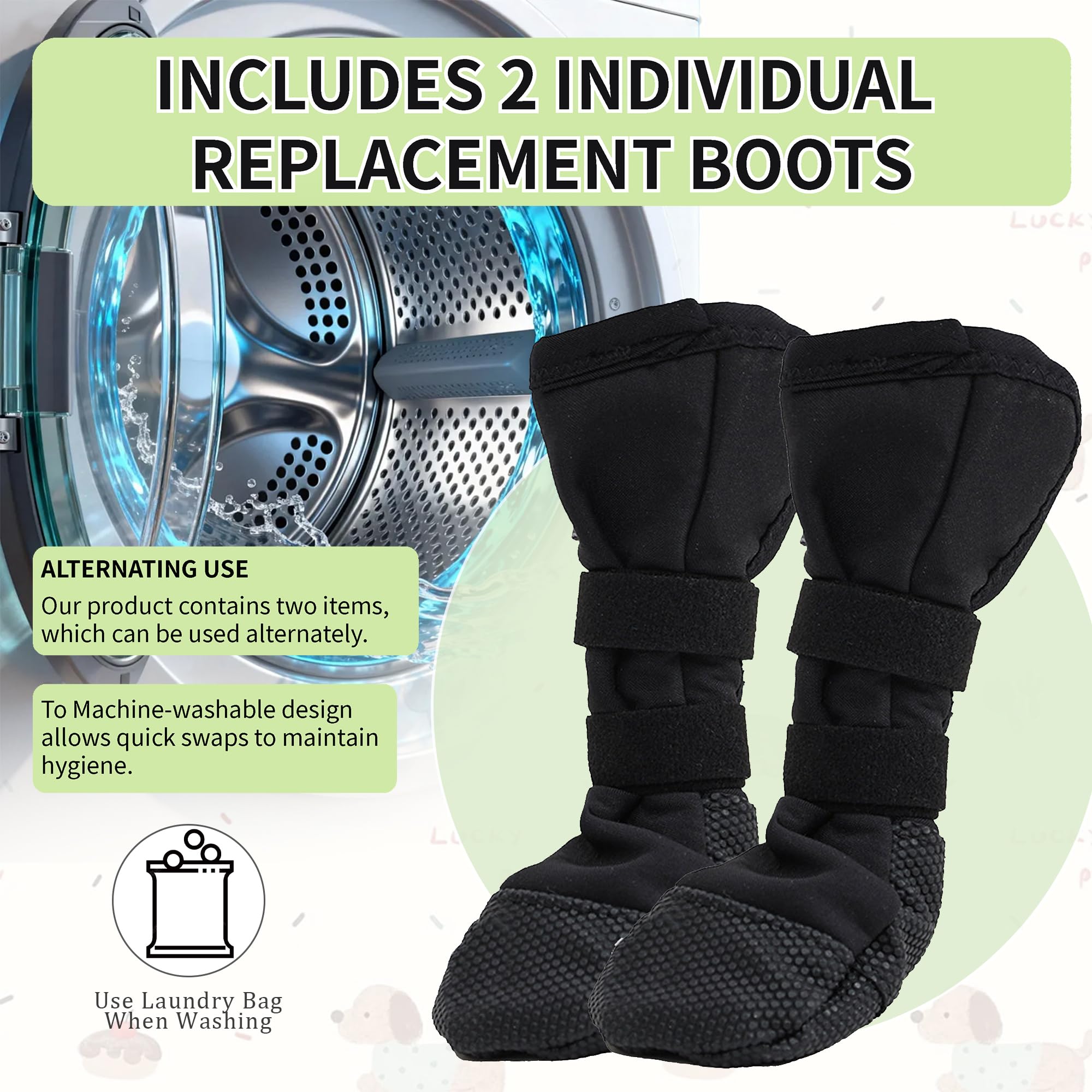 Botte Snugrance pour pattes avec semelle antidérapante et traction sécurisée.