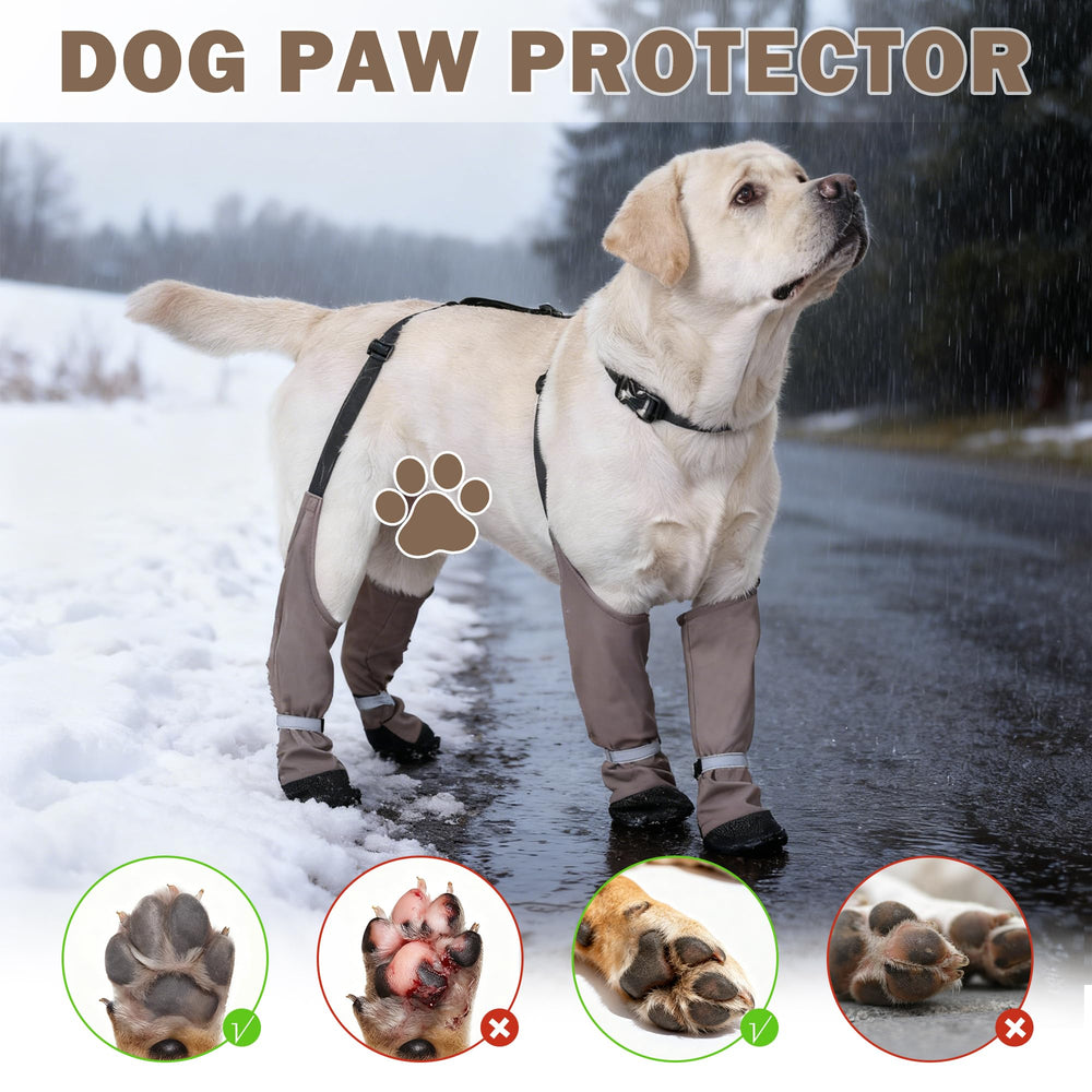 Snugrance Dog Suspender Boots semelle haute traction sur surfaces glissantes