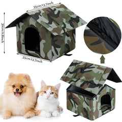 Soaoo abri chat exterieur camouflage, pliable et facile à installer.