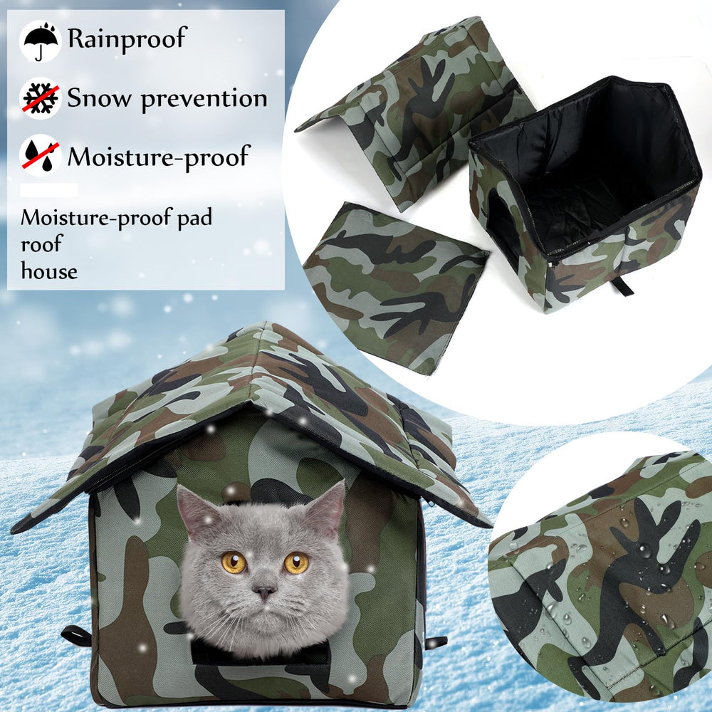 Soaoo maison chat exterieur camouflage, structure légère et durable.