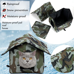Soaoo maison chat exterieur camouflage, structure légère et durable.