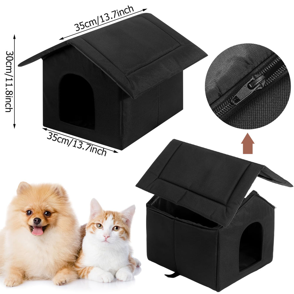 Soaoo maison chat noir design extérieur – style élégant et pratique pour votre espace