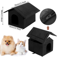 Soaoo maison chat noir design extérieur – style élégant et pratique pour votre espace