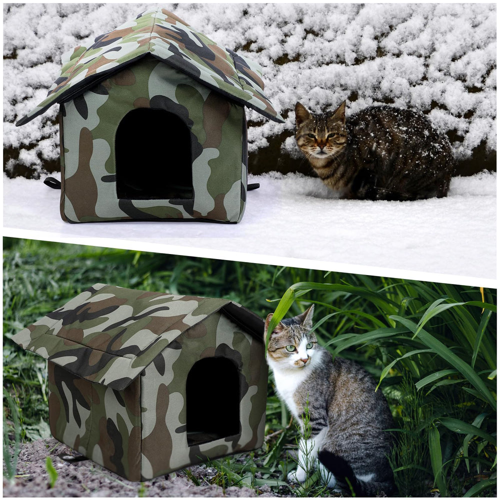 Soaoo refuge chat hiver camouflage, protège du froid et du vent.