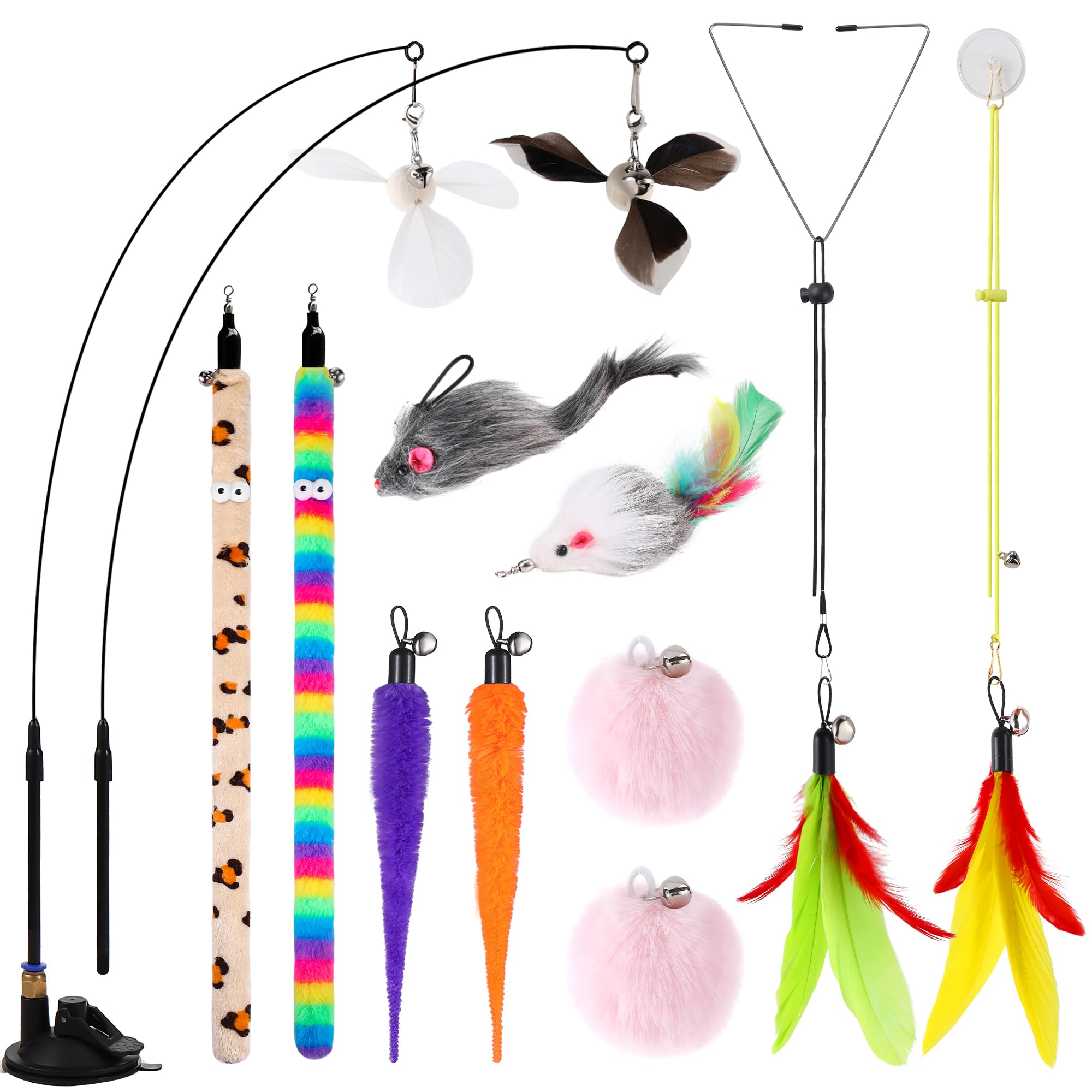 Jouet à plume Soarer interactif 4-en-1, stimule l'instinct de chasse et l'amusement.
