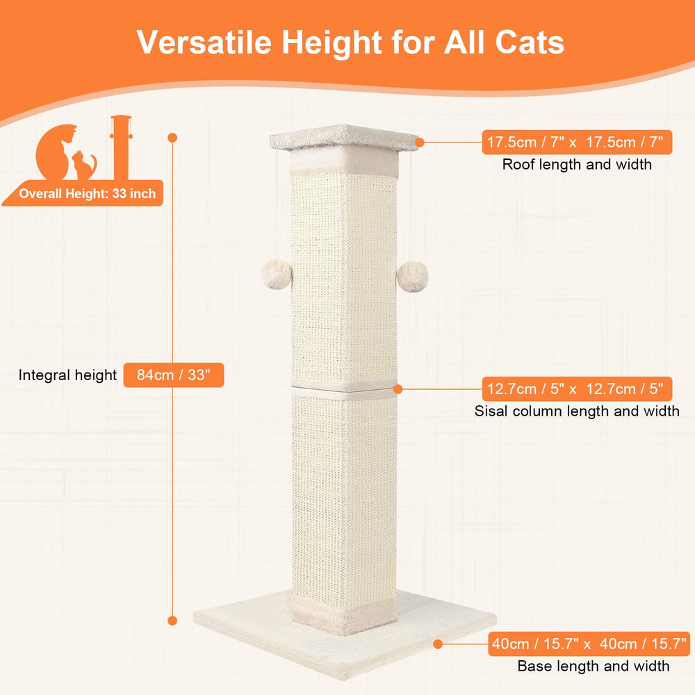 Socater poste sisal 5 po long surface de griffage large et durable.