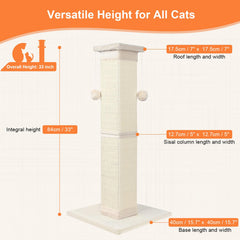 Socater poste sisal 5 po long surface de griffage large et durable.