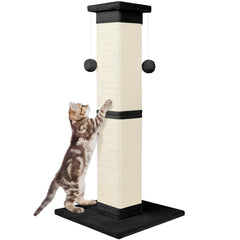Socater poteau-grattoir-chat-33po-sisal-nature : grattage vertical pour chats actifs et protection des meubles.