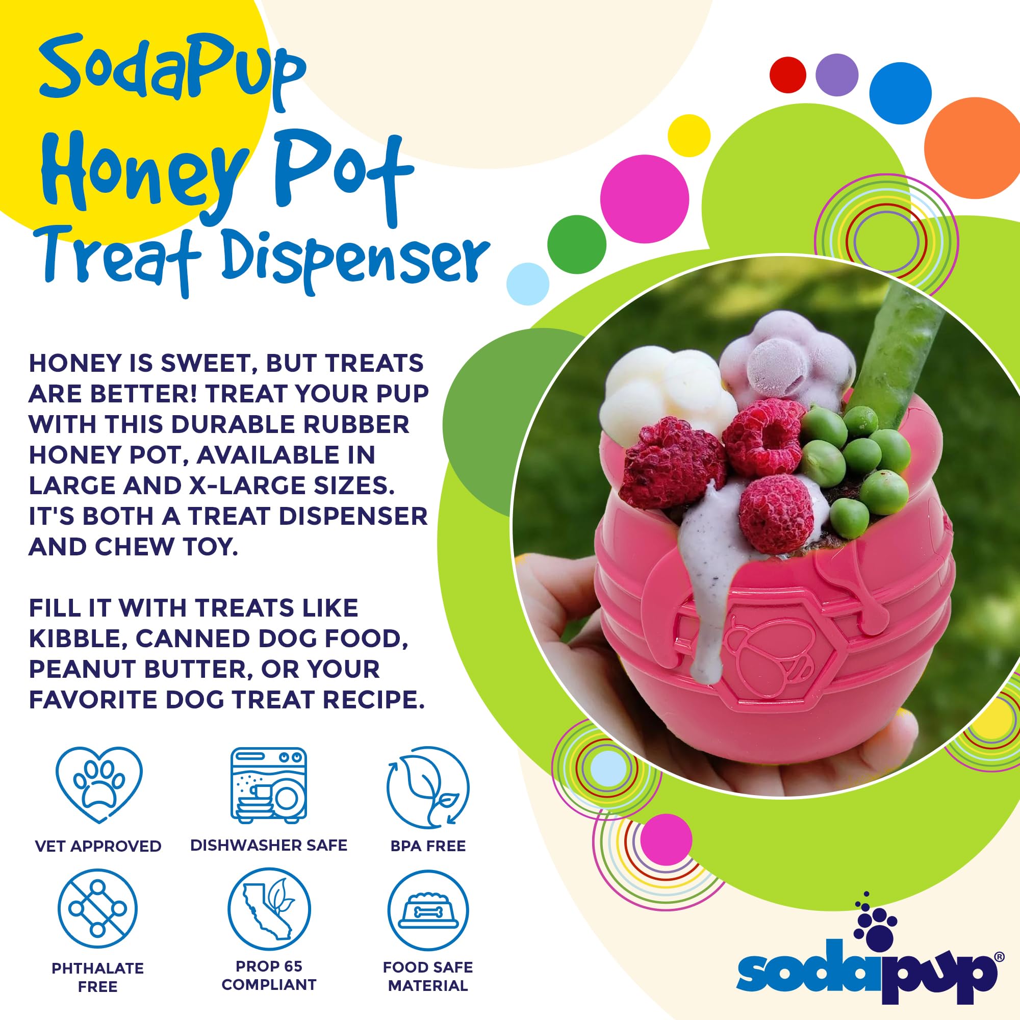 SodaPup distributeur gourmandises: jeu interactif pour chien et ralentisseur d'alimentation.