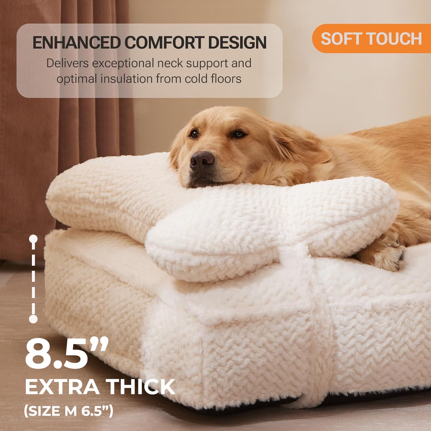 Détail du matelas épais Soft Touch pour soutien et chaleur