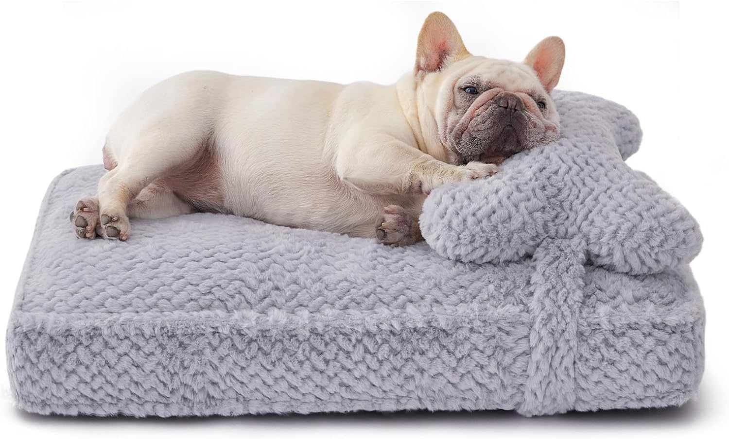 Soft Touch lit chien fourrure gris — surface ultra-douce pour le repos.